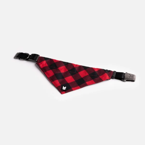 Poplin Bandana Dog Collar - Red Plaid - Image 4