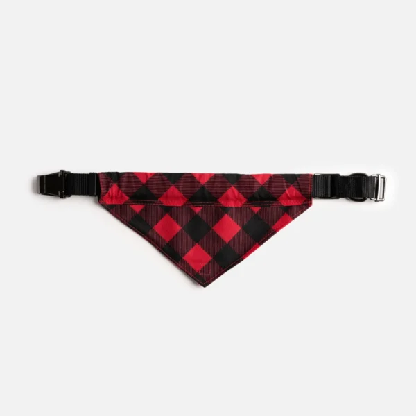 Poplin Bandana Dog Collar - Red Plaid - Image 6