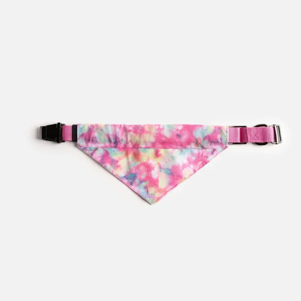 Poplin Dog Bandana Collar - Pink Tie Dye - Image 5