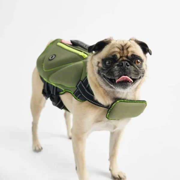 Neoprene Dog Life Jacket-Khaki - Image 2