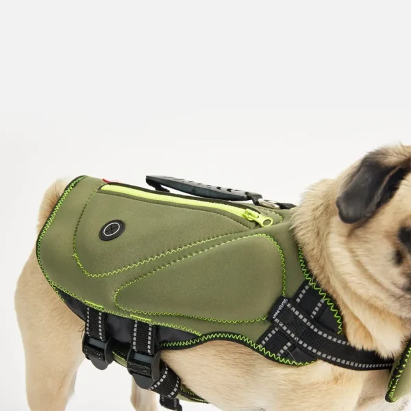 Neoprene Dog Life Jacket-Khaki - Image 8