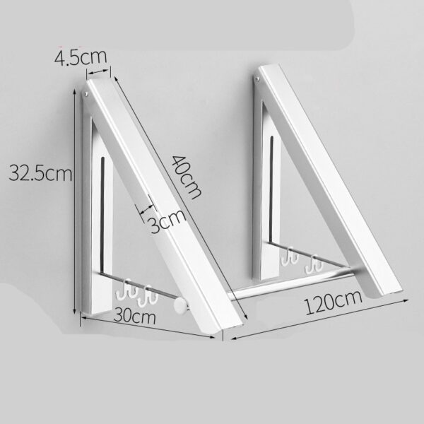 Punch-free Space Aluminum Foldable Invisible Folding Retractable Wall Hanger for Waterproof Hanging Underwear Coat Hanger - Image 7