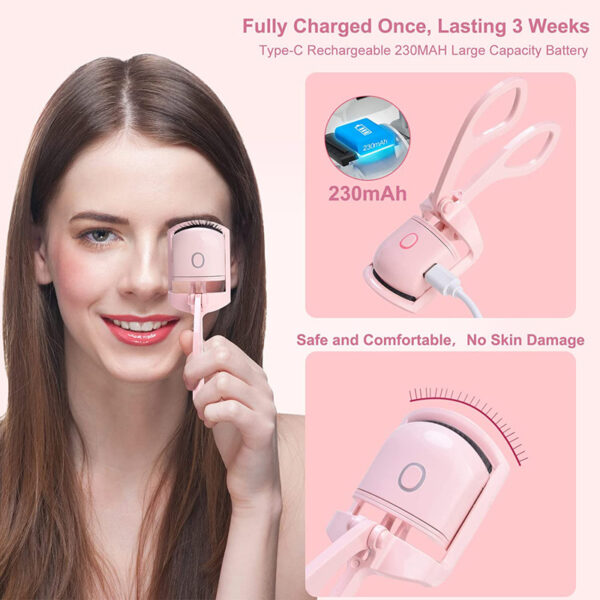 Eyelash Curler Makeup Tools Heated Eyelash Curlers, Rechargeable Electric Eyelash Curler, Handheld Eyelash Heat - Image 7