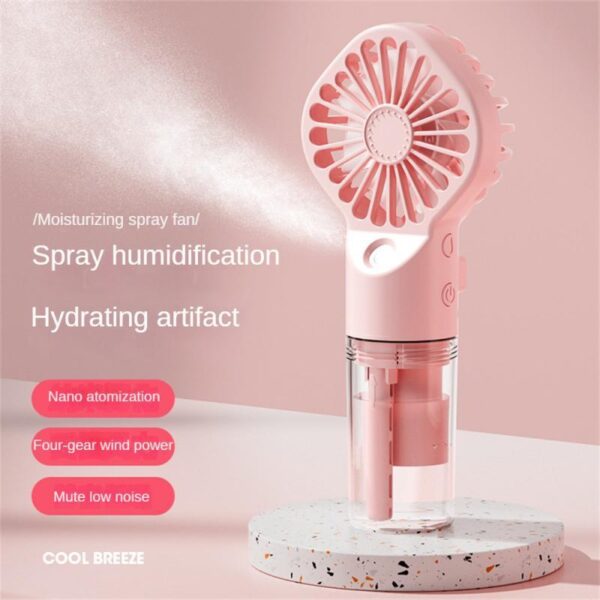 Strong Power Spray Humidification Small Mist Fan Humidification Usb Charging Portable Fan Icy And Refreshing Fan Water Supplement - Image 5