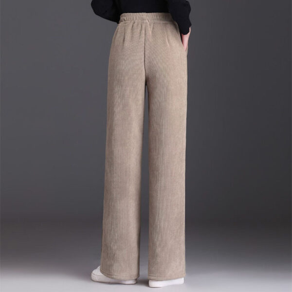 Winter Wide-leg Fleece Trousers For Women Warm Straight-leg Casual Lamb Cashmere Pants Loose Sports Sweatpants - Image 9