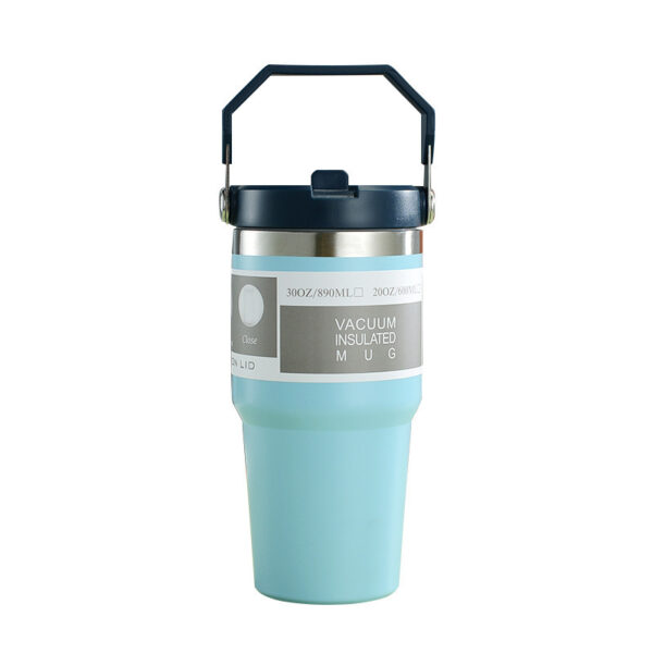 Portable Car Cup Stainless Steel Cup Travel Sports Water Bottle With Handle Cover Coffee Tumbler Cup - Image 2