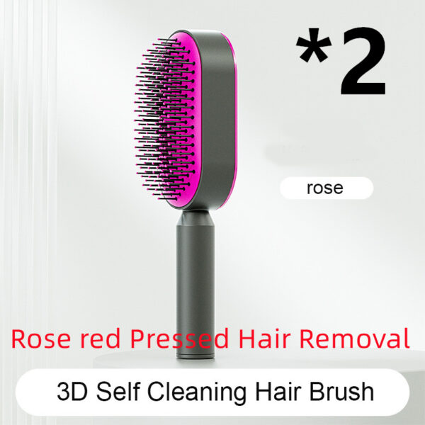 Self Cleaning Hair Brush For Women One-key Cleaning Hair Loss Airbag Massage Scalp Comb Anti-Static Hairbrush - Image 4