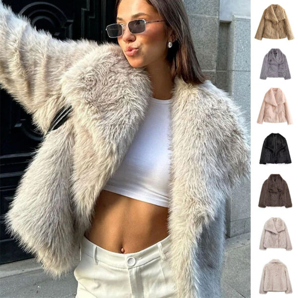 Winter Plush Coat Fashion Thicken Lapel Outwear Casual Long Sleeve Tops Women's Clothing