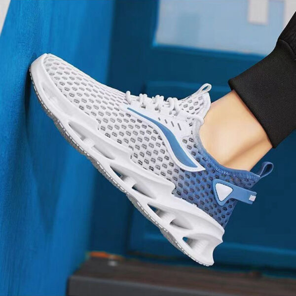 Men's Lace-up Sneakers Mesh Sports Shoes Fashion Hollow-sole Low Top Running Shoes - Image 10