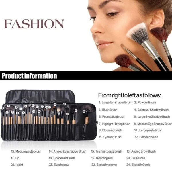 Gift Bag Of 24 Pcs Makeup Brush Sets Professional Cosmetics Brushes Eyebrow Powder Foundation Shadows Pinceaux Make Up Tools - Image 5