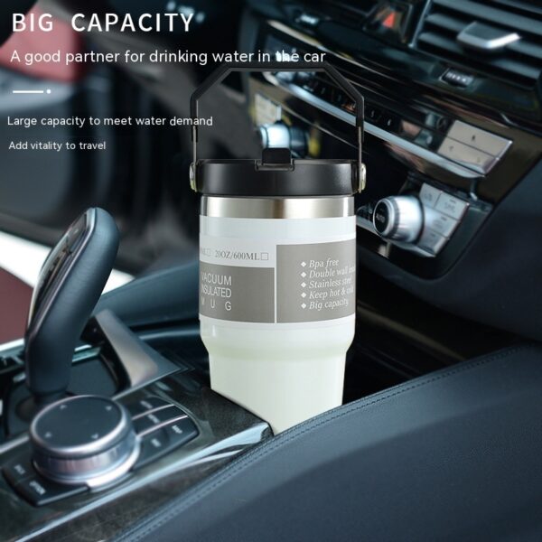 Portable Car Cup Stainless Steel Cup Travel Sports Water Bottle With Handle Cover Coffee Tumbler Cup - Image 3