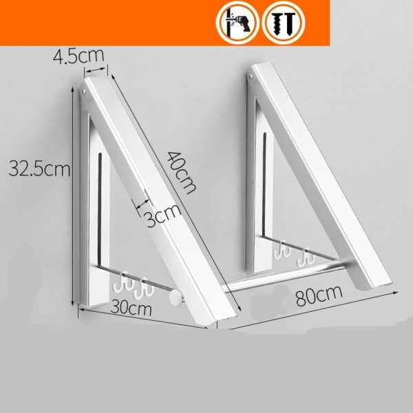 Punch-free Space Aluminum Foldable Invisible Folding Retractable Wall Hanger for Waterproof Hanging Underwear Coat Hanger - Image 9