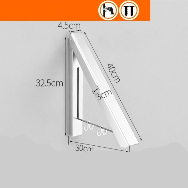 Punch-free Space Aluminum Foldable Invisible Folding Retractable Wall Hanger for Waterproof Hanging Underwear Coat Hanger - Image 5